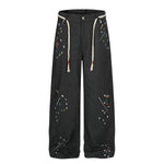 Vintage Patchwork Paint Splatter Wide Leg Jeans