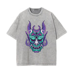 Oni Mask Mecha Graphic Tee-INNBLAC Fashion Apparel