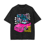 Street Racing Stone Wash Graphic Tee-INNBLAC Fashion Apparel