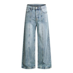 Draped Wide-Leg Relaxed Baggy Jeans