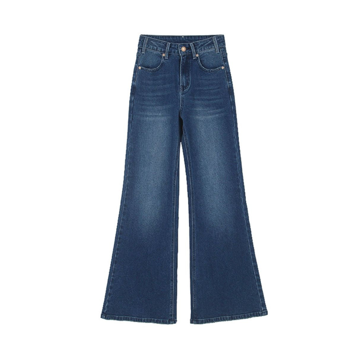 Risen Women's High Rise Washed Flare Jeans