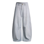 Vintage Pinstripe Baggy Wide-Leg Trousers