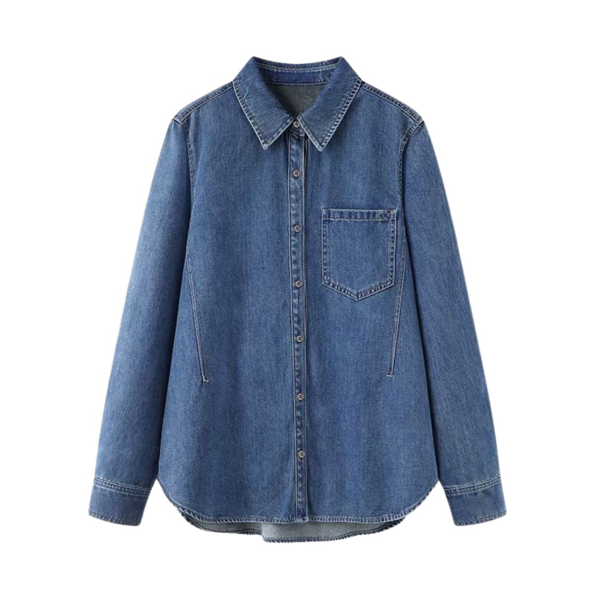 Lapel Long-sleeved Single-breasted Loose Casual Shirt