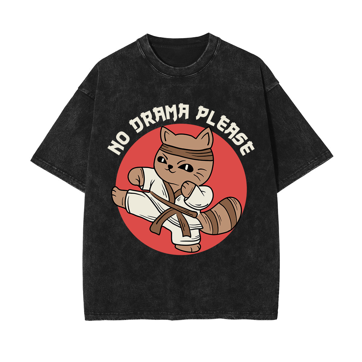 No Drama Please Graphic Washed Tee-INNBLAC Fashion Apparel