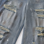 Paint Splatter Heavy Ripped Washed Jeans