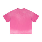 Boxy Raw Edge Washed Loose Short Sleeve Tee