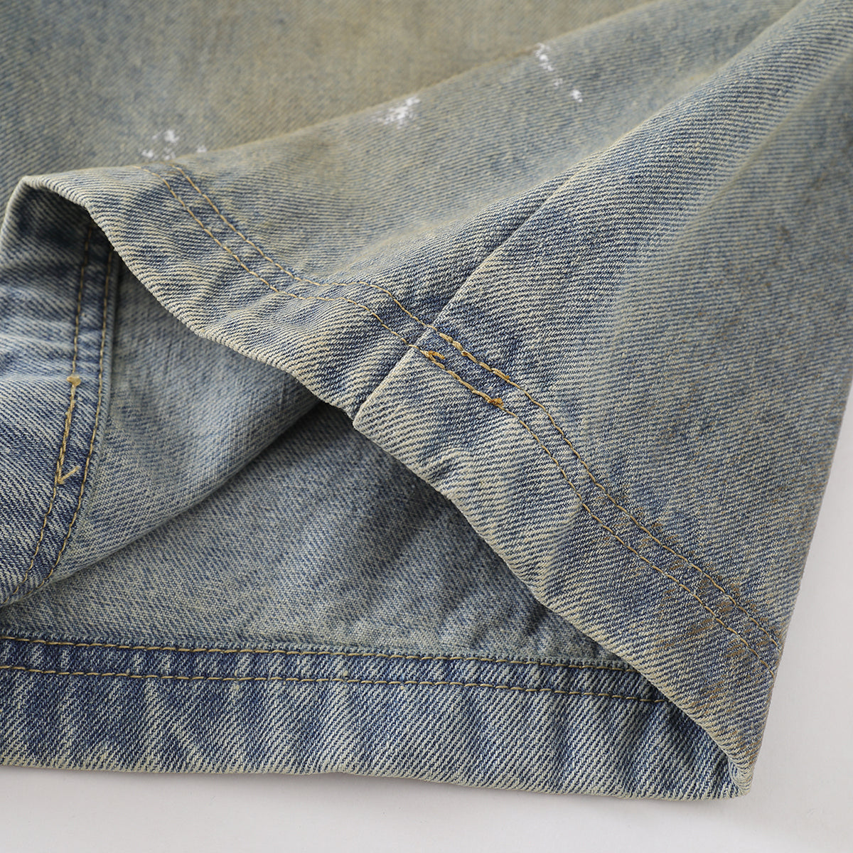 Ink Splash Vintage Wash Bermuda Shorts
