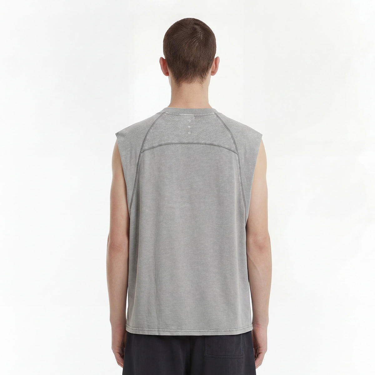 Raw Edge Distressed Studded Sleeveless Tee