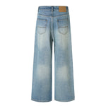 Vintage Washed Wide Leg Relaxed Fit Jeans