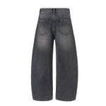 High Waisted Wide Leg Vintage Washed Casual Jeans