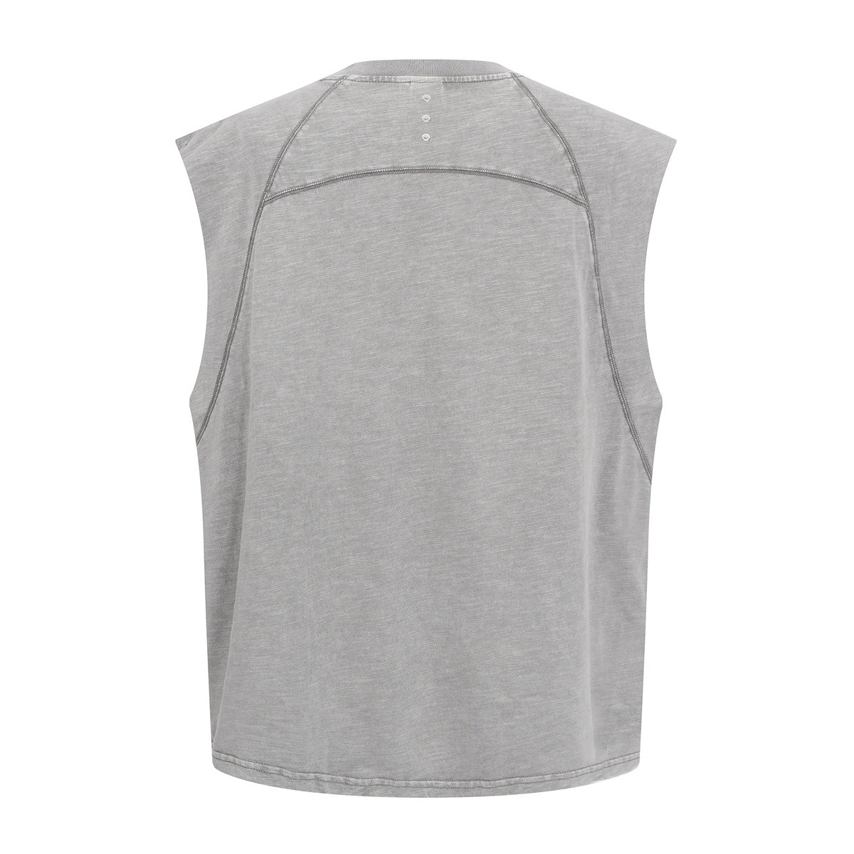 Raw Edge Distressed Studded Sleeveless Tee