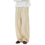 Solid Tint Linen-Blend Barrel Pants