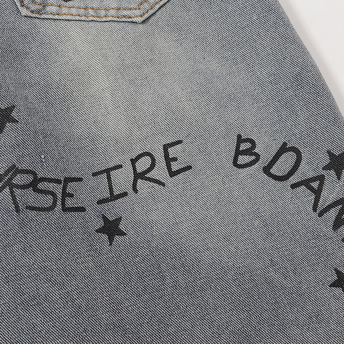 Street Style Graphic Print Relaxed Denim Shorts