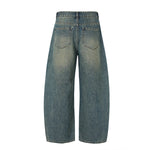 High Waisted Wide Leg Vintage Washed Casual Jeans
