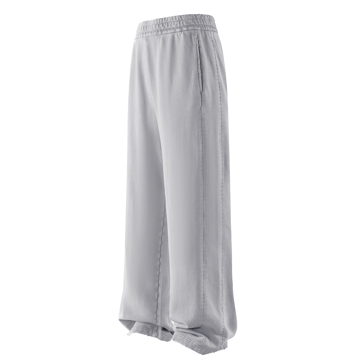 Stone-Wash Side Seam Distressed Sweatpants