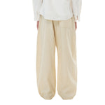 Solid Tint Linen-Blend Barrel Pants