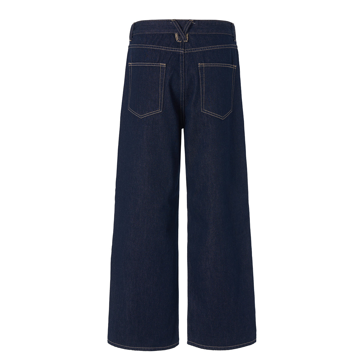 Wide Leg Dark Denim Jeans Classic Fit