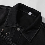Abstract White Embroidery Denim Jacket