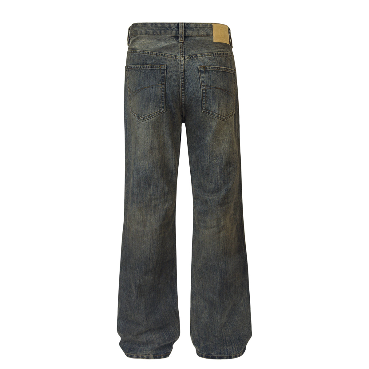 Wrinkle Wash Vintage Straight Jeans