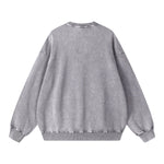 Crew Neck Faded Relaxed Sweatshirt-INNBLAC Fashion Apparel