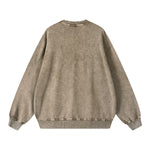 Crew Neck Faded Relaxed Sweatshirt-INNBLAC Fashion Apparel