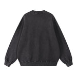 Crew Neck Faded Relaxed Sweatshirt-INNBLAC Fashion Apparel