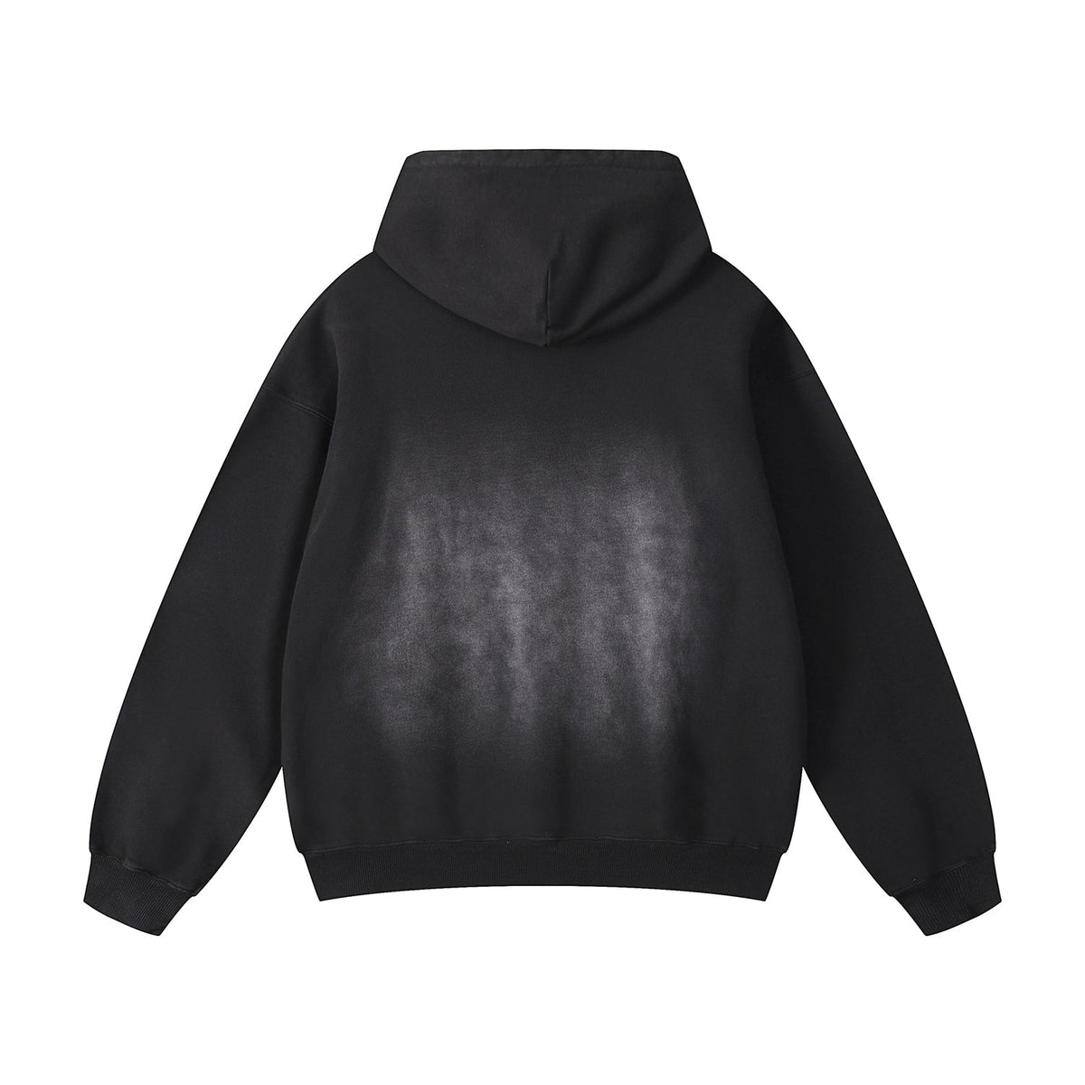 Black Faded Kangaroo Pocket Hoodie-INNBLAC Fashion Apparel