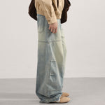Distressed Light Wash Vintage Wide Leg Pants