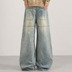 Distressed Light Wash Vintage Wide Leg Pants
