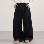 Knife Cut Patchwork High Waist Wide Leg Jeans