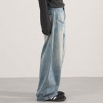Oversized Pocket Distressed Wide Leg Vintage Jeans
