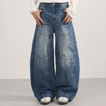 Loose Pleated Wide Leg Scimitar Jeans