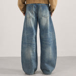 Curved Blade Wide Leg High Waist Vintage Jeans