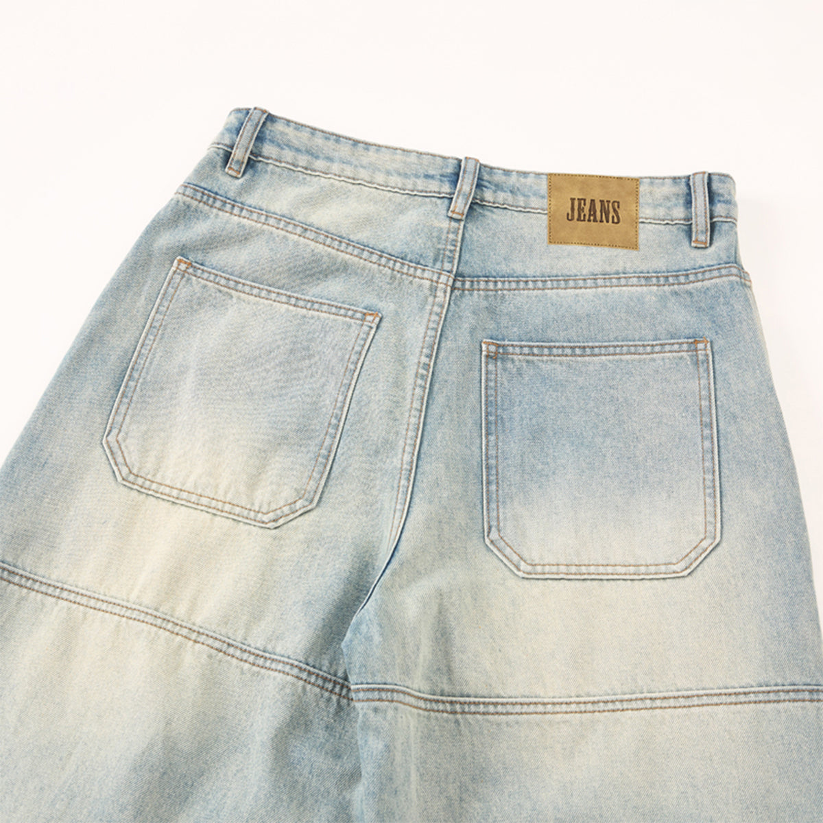 Distressed Light Wash Vintage Wide Leg Pants