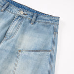Oversized Pocket Distressed Wide Leg Vintage Jeans