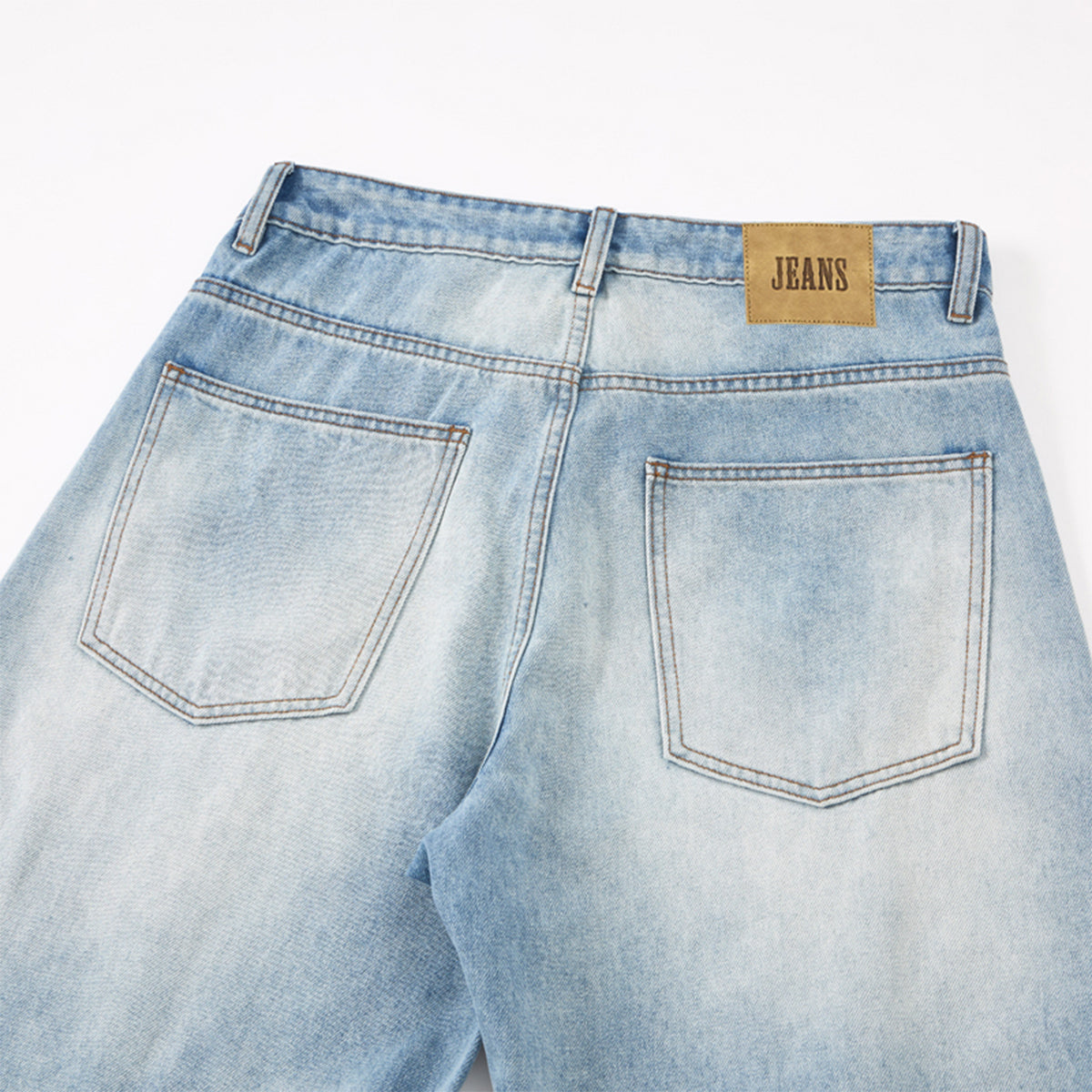 Oversized Pocket Distressed Wide Leg Vintage Jeans