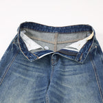 Wide Leg Vintage Washed Distressed Denim Pants