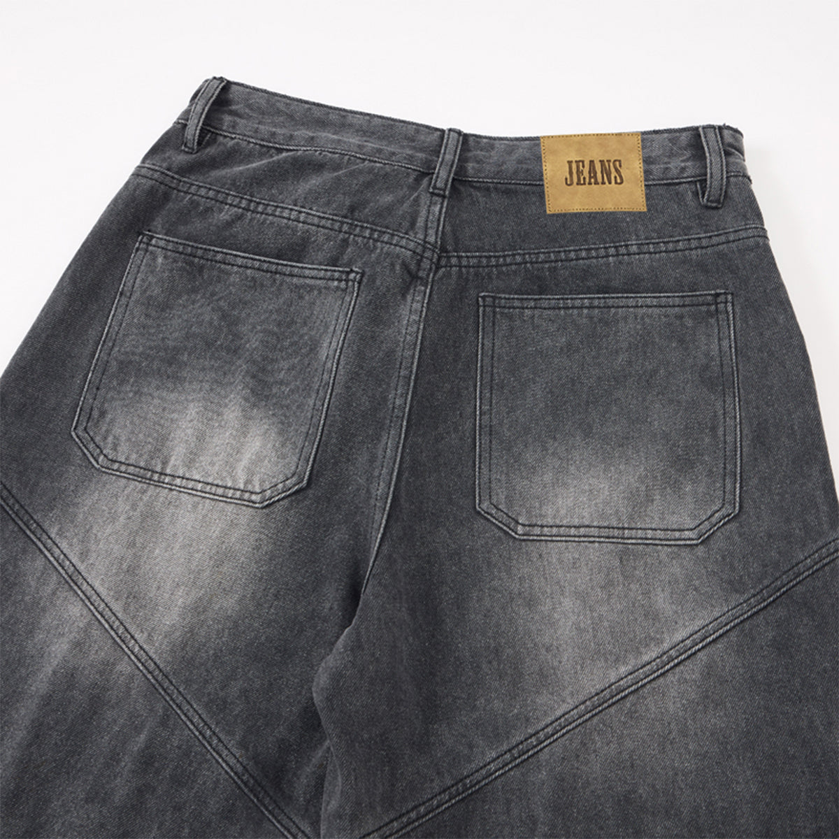 Cargo Wide Leg Distressed Wash Denim Jeans