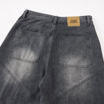 Cargo Wide Leg Distressed Wash Denim Jeans