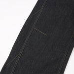 Contrast Stitching Wide Leg Dark Wash Denim Jeans