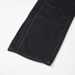 Contrast Stitching Wide Leg Dark Wash Denim Jeans