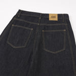Contrast Stitching Wide Leg Dark Wash Denim Jeans