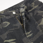 Camo Print Cargo Wide Leg Denim Jeans