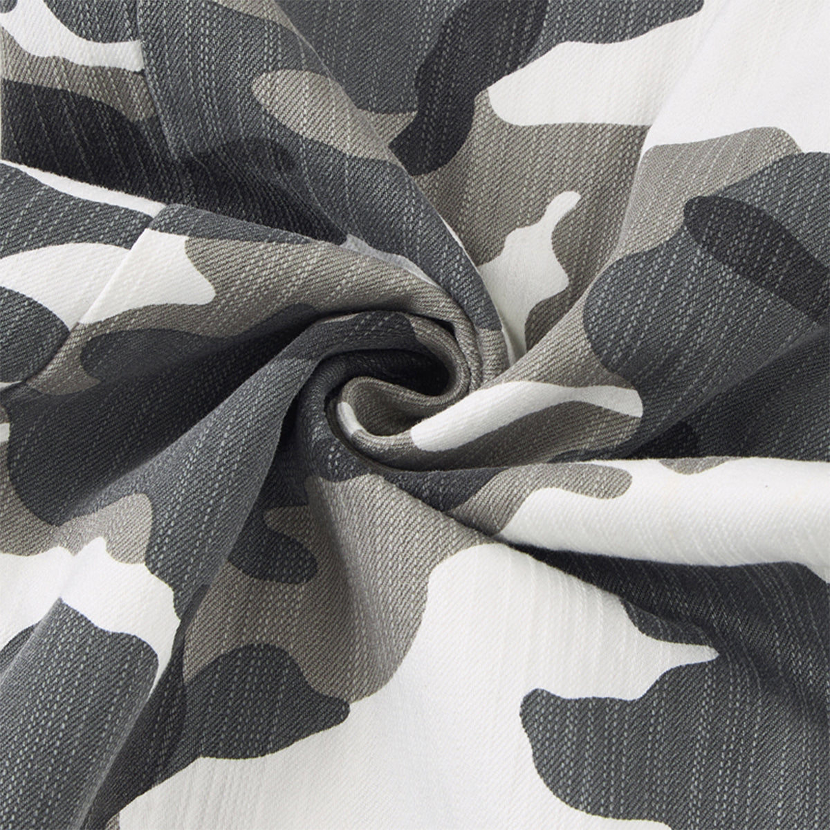 Utility Style Camo Print Wide Leg Cargo Pants