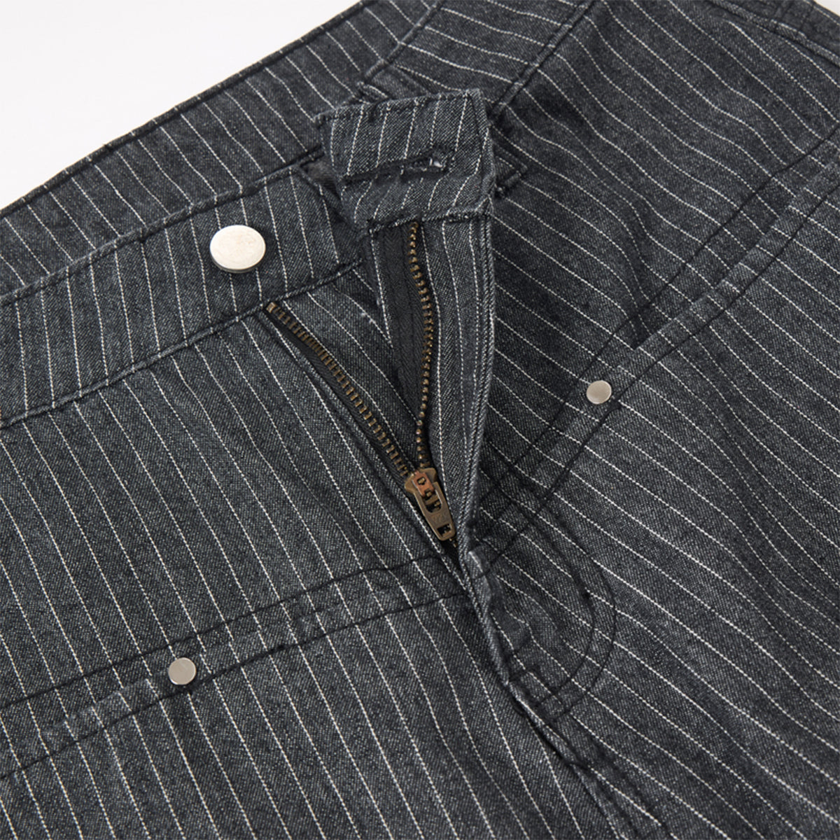 Tailored High Waist Wide Leg Striped Pants