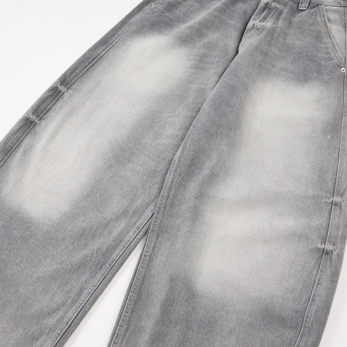 Vintage Gray Distressed High Waist Jeans