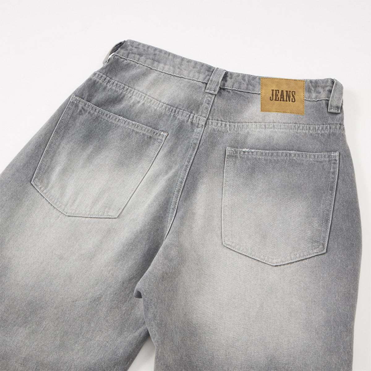 Vintage Gray Distressed High Waist Jeans