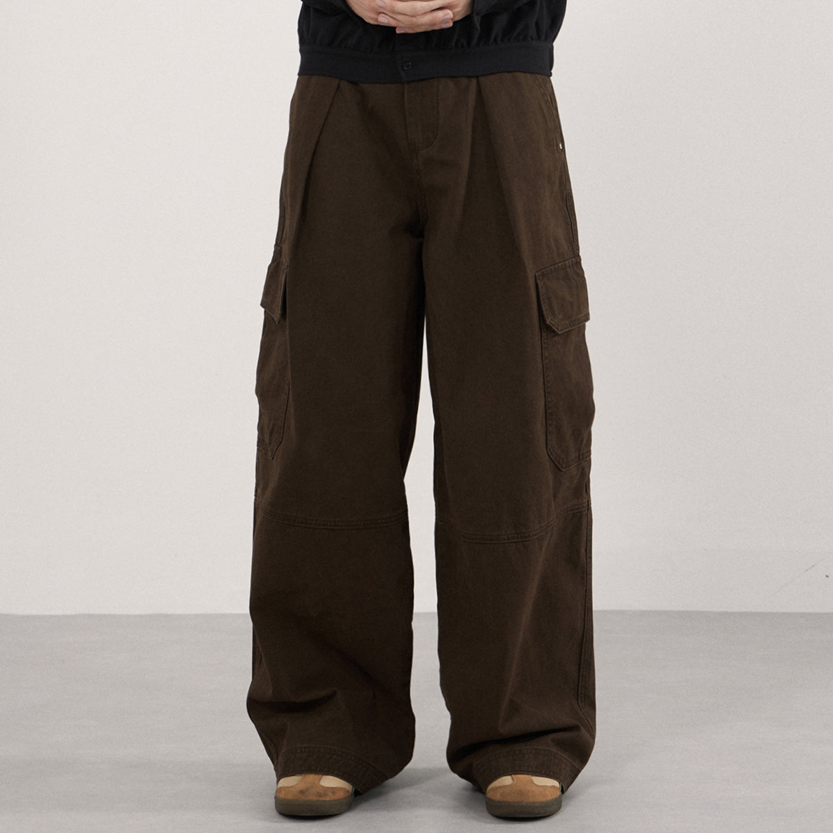 Vintage Brown Oversized Pocket Cargo Pants