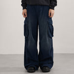 Vintage Wash Wide Leg Cargo Pants