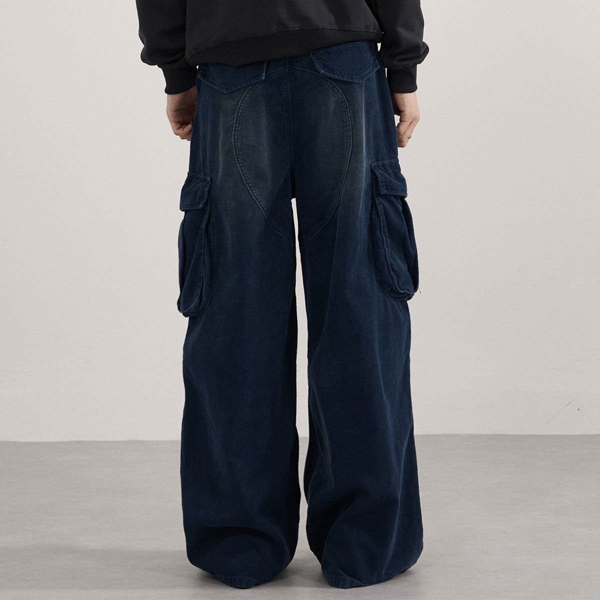 Vintage Wash Wide Leg Cargo Pants